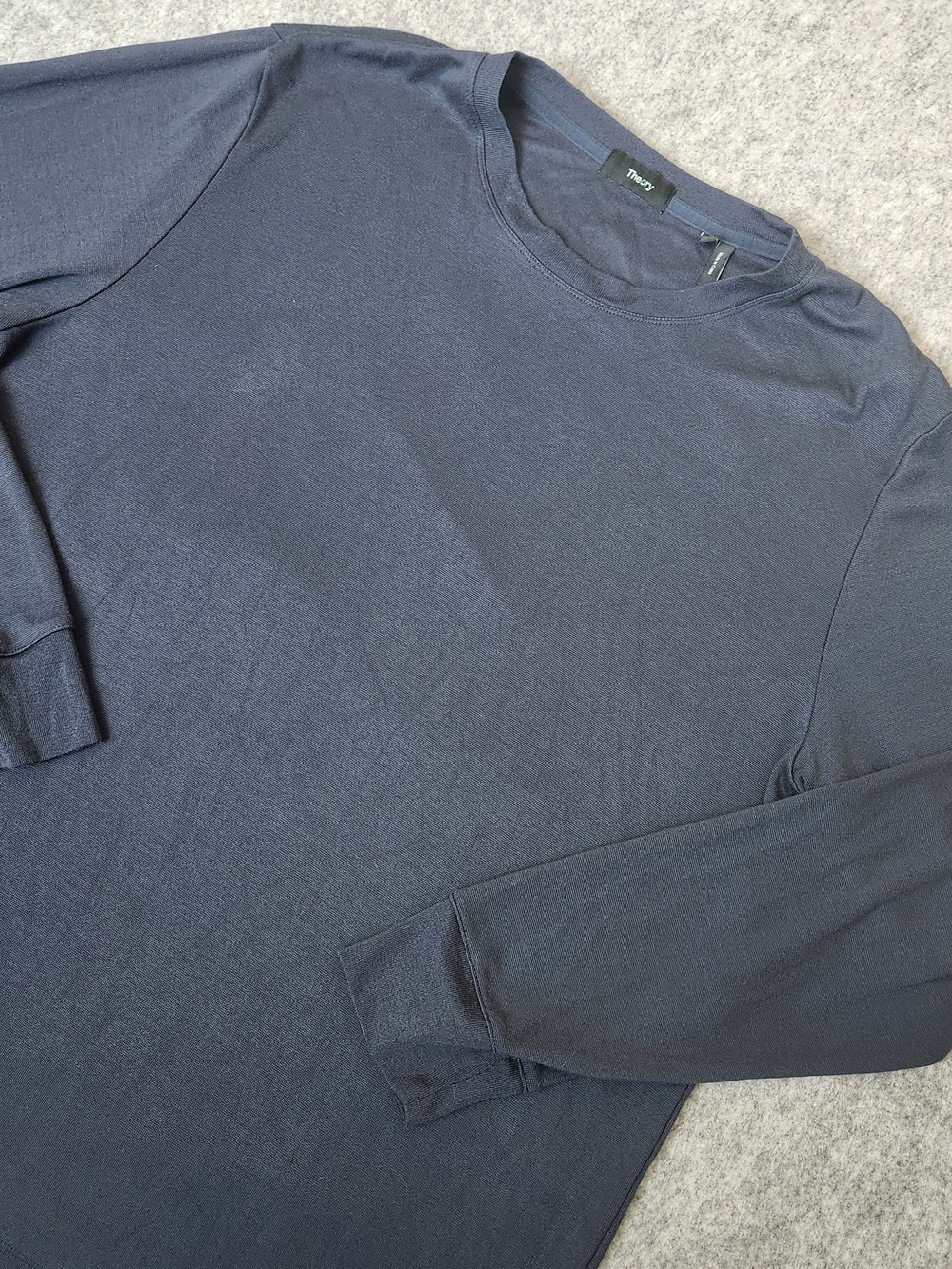 Theory Essential Long Sleeve Tee Anemone Modal Jersey Men's XL Navy Blue Soft